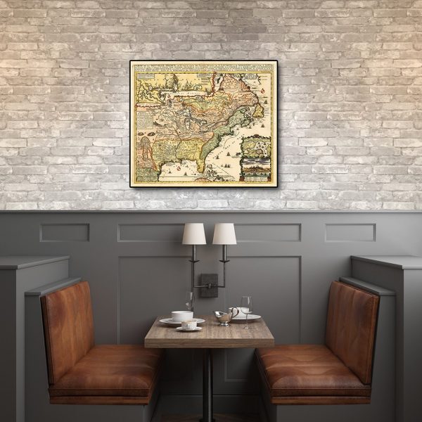 16" x 20" Vintage 1718 Map of New France - Image 2
