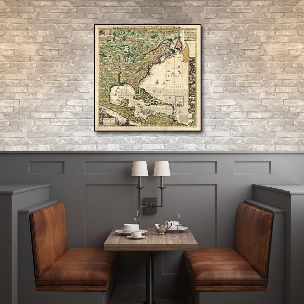 24" x 24" Vintage 1773 Map of British Empire in North America Wall Art - Image 2