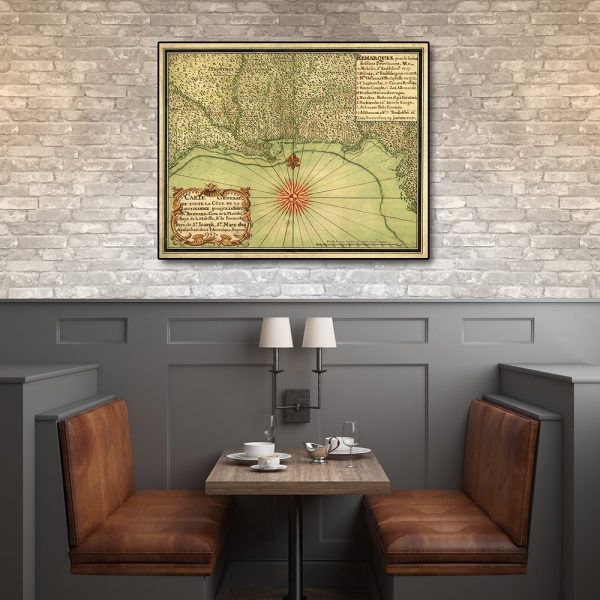 24" x 30" c1747 Map of the Gulf Coast Vintage  Poster Wall Art - Image 2