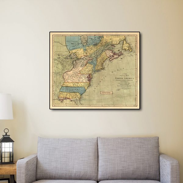24" x 28" Vintage 1771  Map of North America Wall Art - Image 2