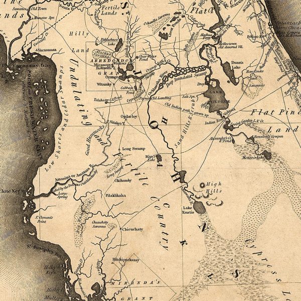 24" x 28" c1823 Early Map Of Florida  Vintage  Poster Wall Art - Image 2