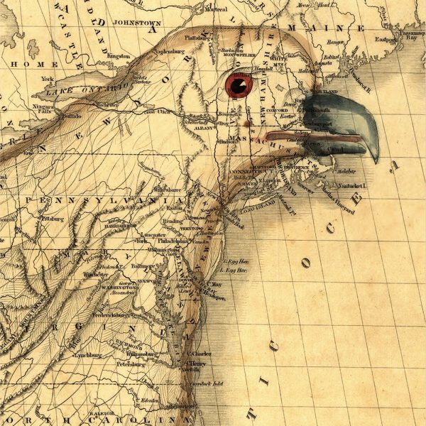 24" x 30" Eagle Map of America c1833 Vintage  Poster Wall Art - Image 2