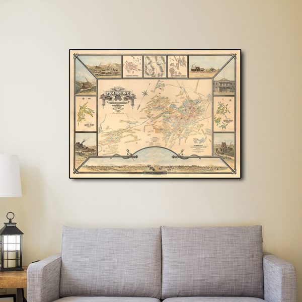 20" x 28" Map of Tombstone Mining District Vintage Travel Poster Wall Art - Image 3