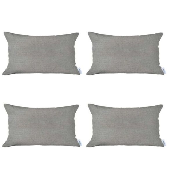 Set of 4 Cream Jacquard Lumbar Pillow Covers - Image 2