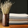 Set of 4 White and Brown Faux Leather Pillow Covers - Image 4