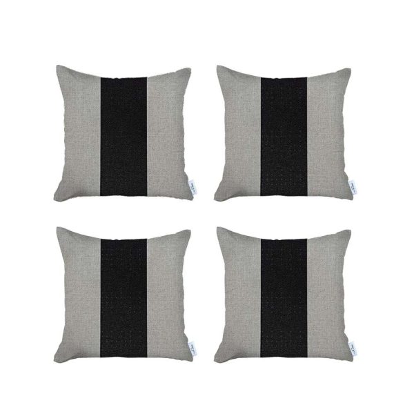 Set of 4 Black and Yellow Center Pillow Covers - Image 2