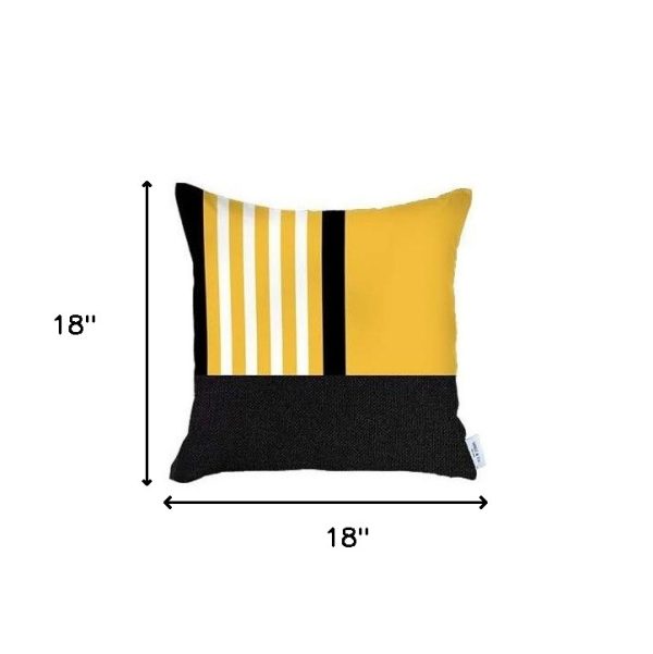 Set of 4 Yellow and Black Printed Pillow Covers - Image 4