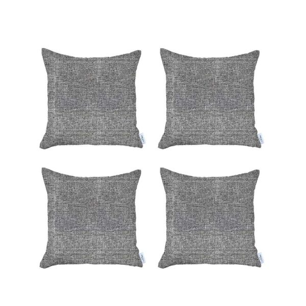 Set of 4 Light Gray Textured Pillow Covers - Image 2