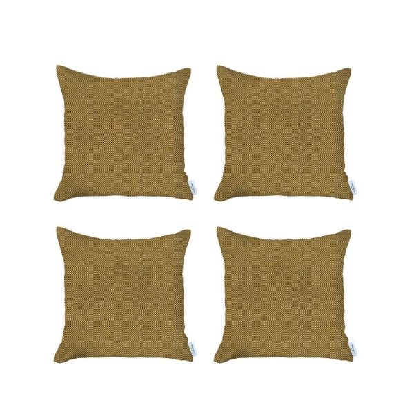 Set of 4 Yellow Textured Pillow Covers - Image 2