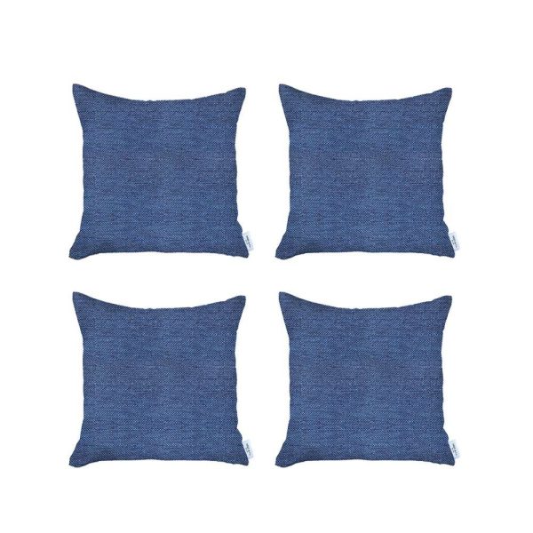 Set of 4 Blue Textured Pillow Covers - Image 2