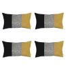Set of 4 Yellow Tripartite Lumbar Pillow Covers - Image 2