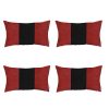 Set of 4 Red and Black Lumbar Pillow Covers - Image 2