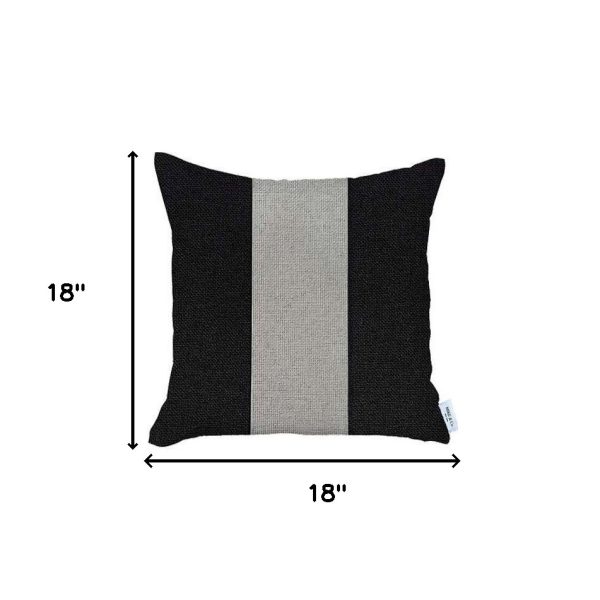 Set of 2 Black and White Center Pillow Covers - Image 4