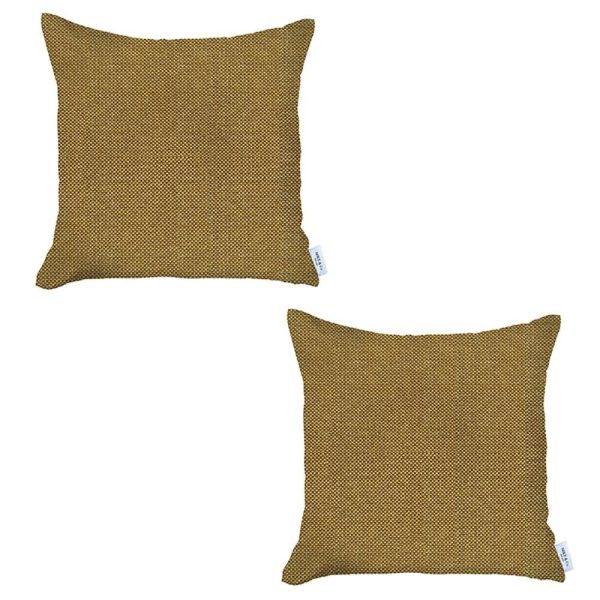 Set of 2 Yellow Textured Pillow Covers - Image 2