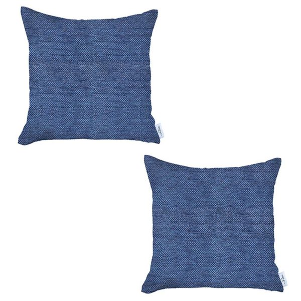 Set of 2 Blue Textured Pillow Covers - Image 2