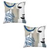 Set of 2 Blue and Ivory Printed Pillow Covers - Image 2