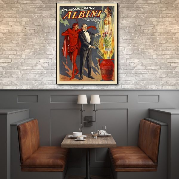 18" x 24" The Incomparable Albini Vintage Magic Poster Wall Art - Image 2