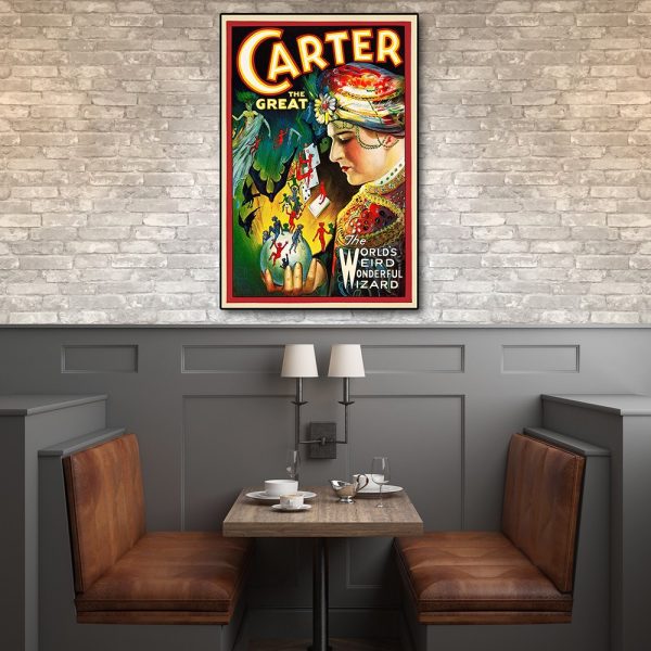16" x 24" Vintage c1920s Carter Vintage Magic Poster Wall Art - Image 2