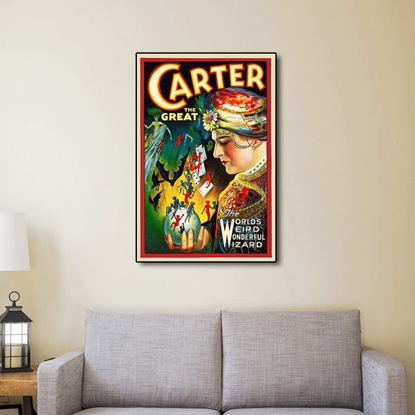 12" x 18" Vintage c1920s Carter Vintage Magic Poster Wall Art - Image 3