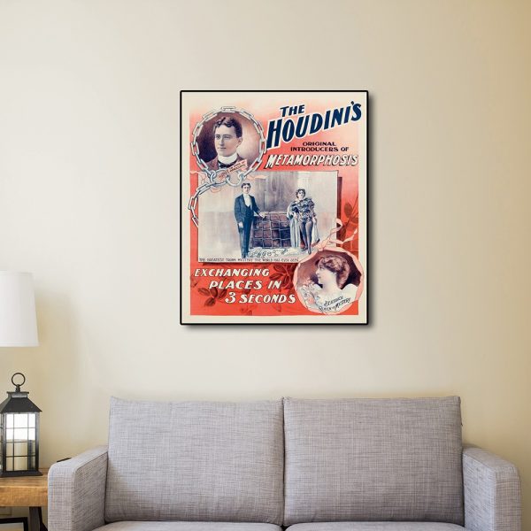 8.5" x 11" The Houdini's Metamorphosis Vintage Magic Poster Wall Art - Image 2