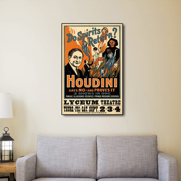 12" x 18" Houdini Spirits Vintage Magic Poster Wall Art - Image 3