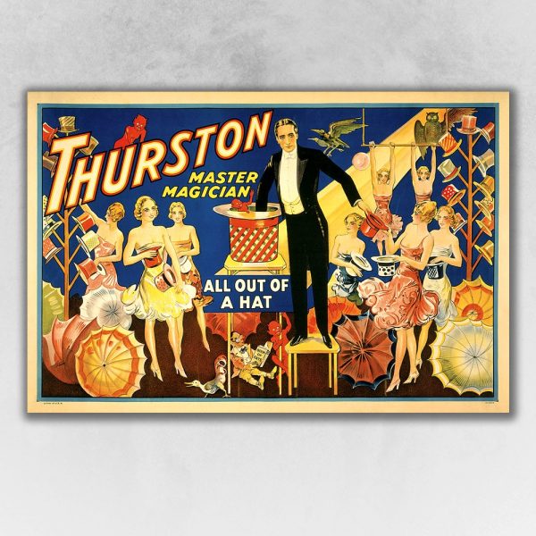24" x 36" Thurston Out of a Hat Vintage Magic Poster Wall Art