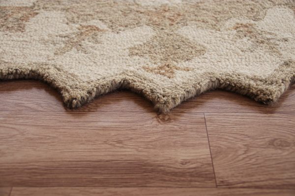 3?Round Tan Retro Modern Medallion Area Rug - Image 3