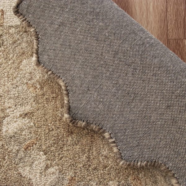 3?Round Tan Retro Modern Medallion Area Rug - Image 4