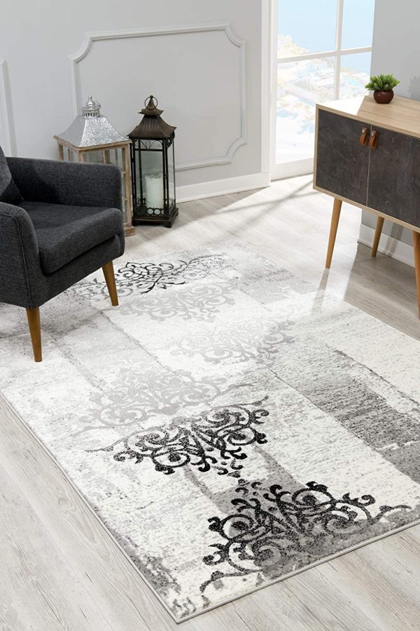 2?x 15?Gray Faded Filigree Pattern Runner Rug - Image 3
