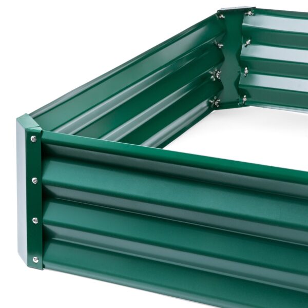 Green 4 ft x 3 ft Steel Rust Resistant Open Bottom Raised Garden Planter Bed - Image 2