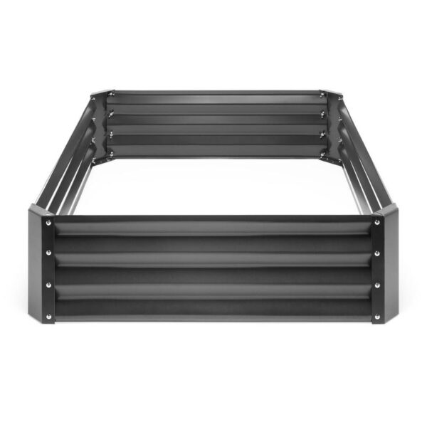 Dark Gray 4 ft x 3 ft Steel Rust Resistant Open Bottom Raised Garden Planter Bed - Image 2