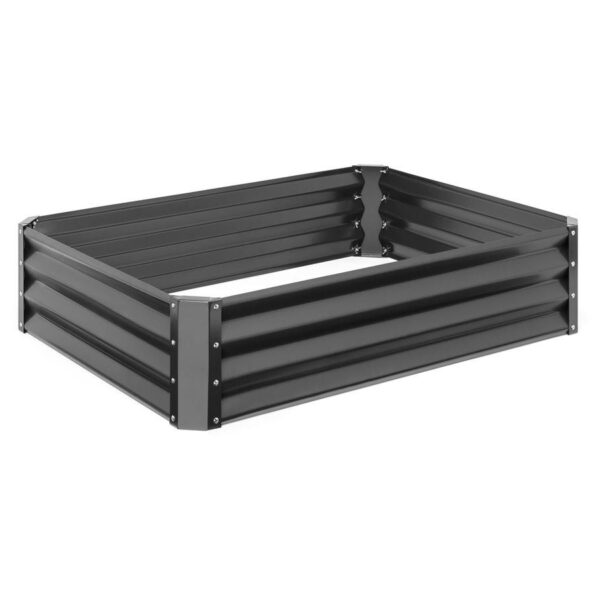 Dark Gray 4 ft x 3 ft Steel Rust Resistant Open Bottom Raised Garden Planter Bed - Image 3