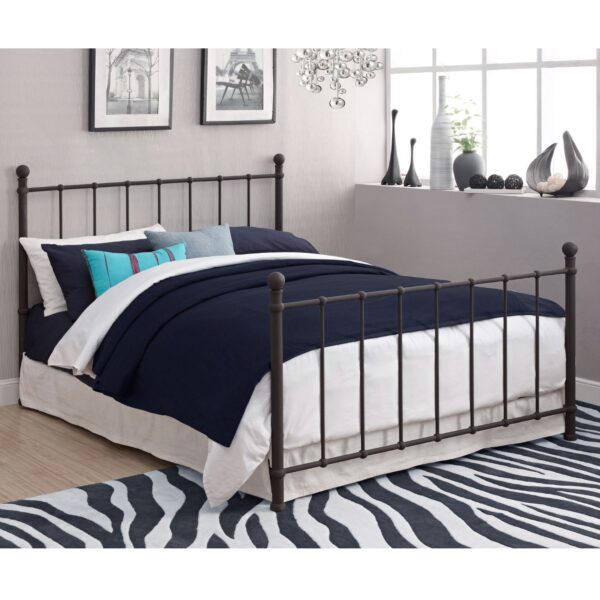 Full size Dark Bronze Metal Platform Bed with Headboard and Footboard - Image 3