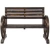 2 Person Farmhouse Wagon Wheel Wooden Bench - Image 4