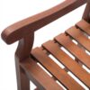 Curved Back 4-Ft Outdoor Garden Bench with Arm-Rests in Natural Wood Finish - Image 3