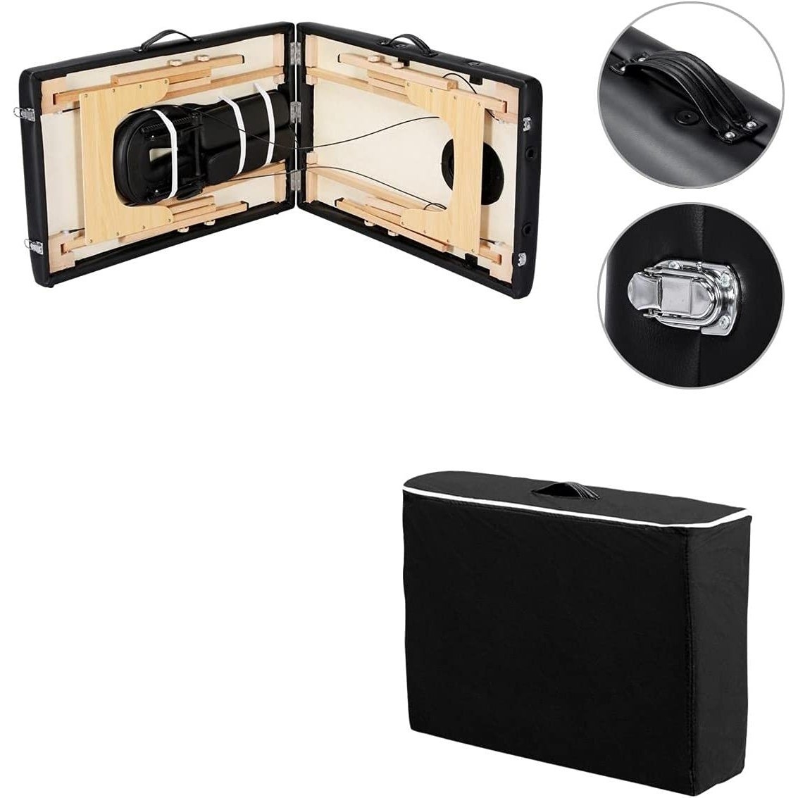 Black Adjustable Portable Massage Folding Table - Image 3