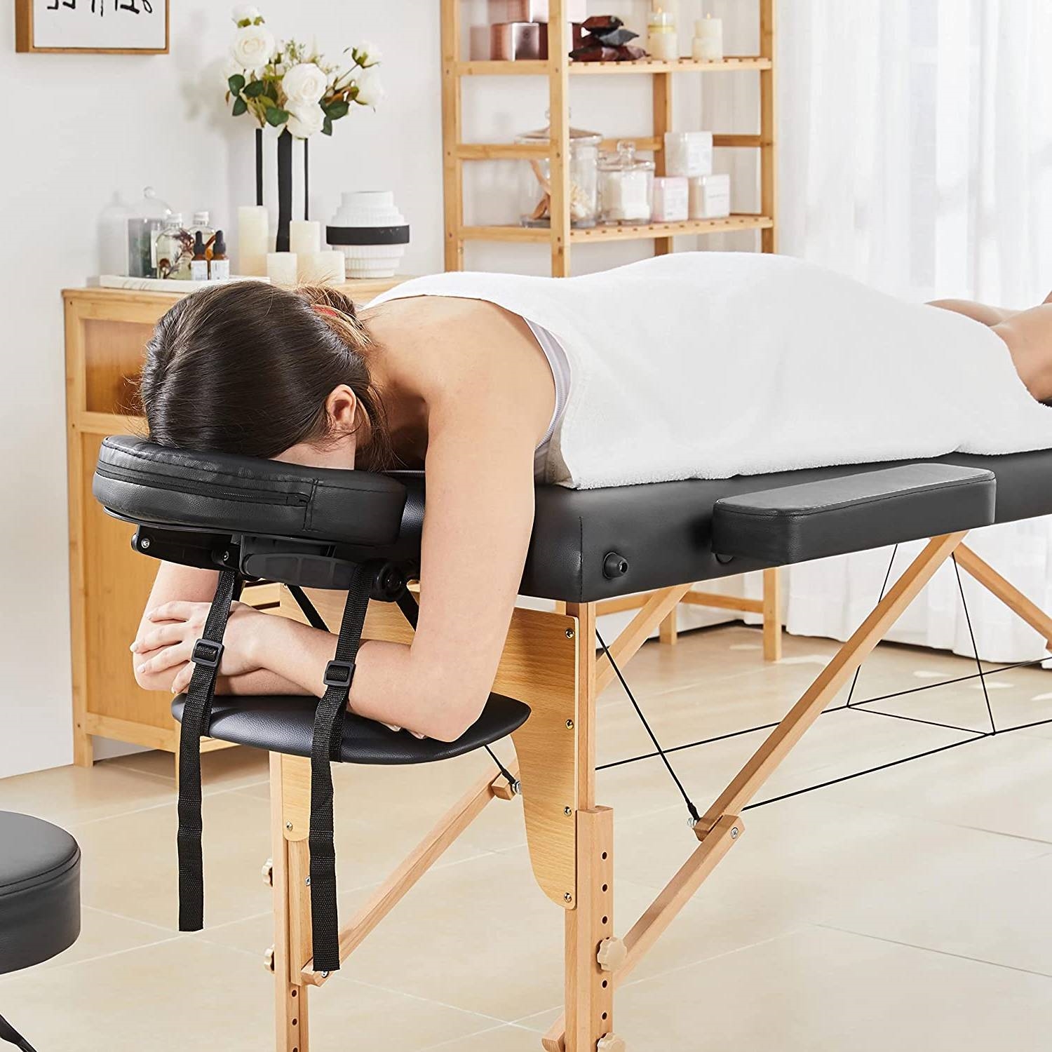 Black Adjustable Portable Massage Folding Table - Image 5