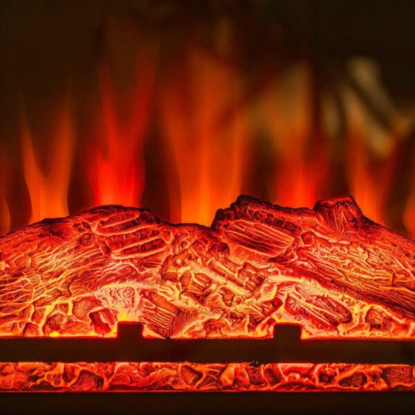 Freestanding Electric Fireplace Heater in Brown Wood Finish - Image 3