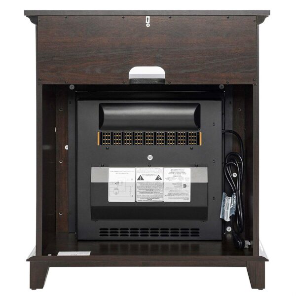 Freestanding Electric Fireplace Heater in Brown Wood Finish - Image 5