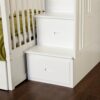 Twin over Full Bunk Bed with Stairway Storage Drawers in White Wood Finish - Image 3