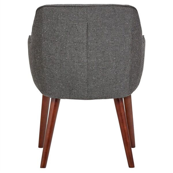Modern Mid-Century Style Dining Accent Chair in Ash Gray Upholstered Fabric - Image 2