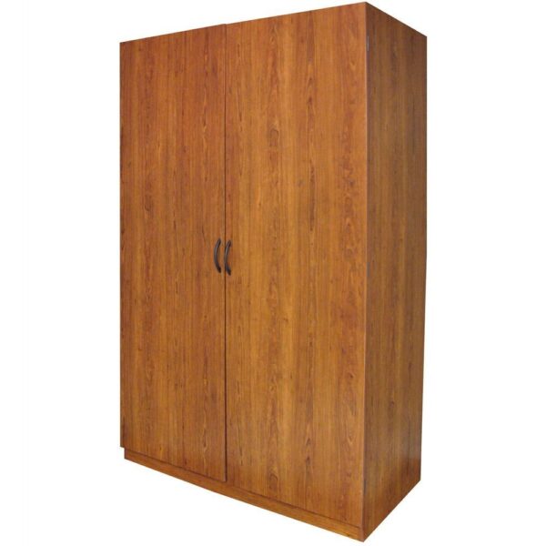 Wardrobe Cabinet Bedroom Organizer Storage Closet in Brown Wood Finish - Image 2