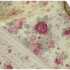 Red Pink Gold Ecru Floral Roses Quilt Throw Blanket in 100% Cotton - Image 3