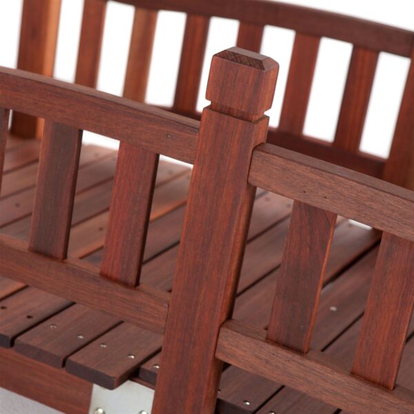 Durable Red Shorea Wood 6-Ft Garden Bridge with Hand Rails - Image 3