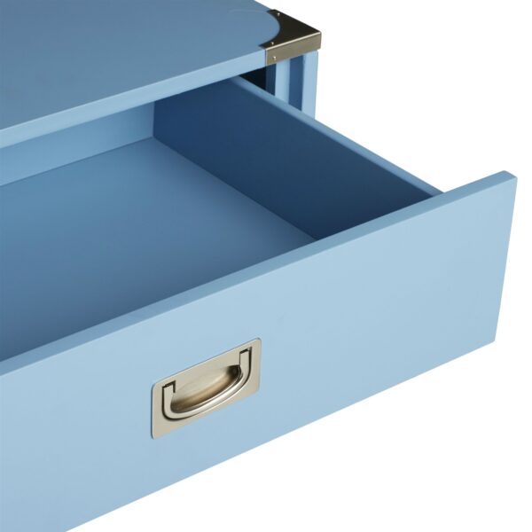 Modern 1-Drawer Bedroom Nightstand End Table in Blue Finish - Image 3