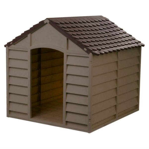 Large Heavy Duty Outdoor Waterproof Dog House in Brown Polypropylene - Image 2