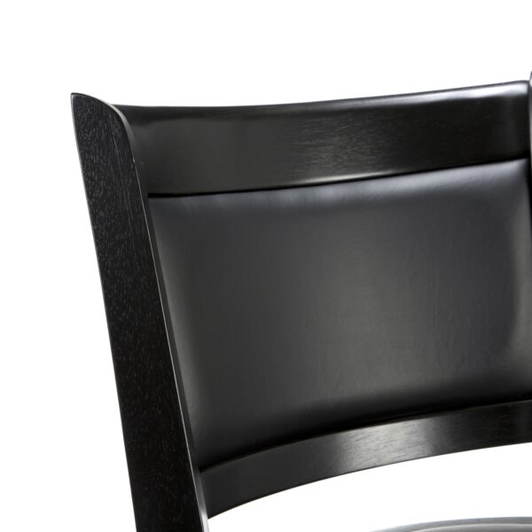 Black 29-inch Swivel Seat Barstool with Faux Leather Cushion Seat - Image 3