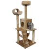Beige 52 Inch Large Cat Tree Condo Post Hammock Pet Play House - Image 2