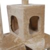 Beige 52 Inch Large Cat Tree Condo Post Hammock Pet Play House - Image 3