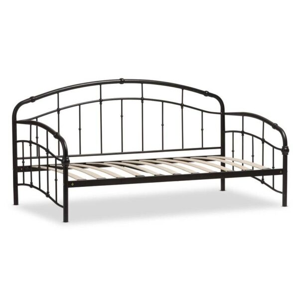 Twin size Curved Metal Daybed in Dark Antique Bronze Finish